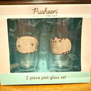 Pusheen Blue and Gray Pint Glass Set